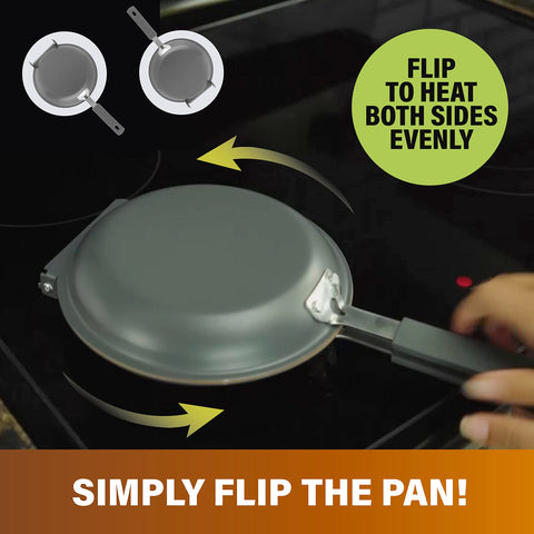 Gotham Steel rubber grip handles stay cool and secure.