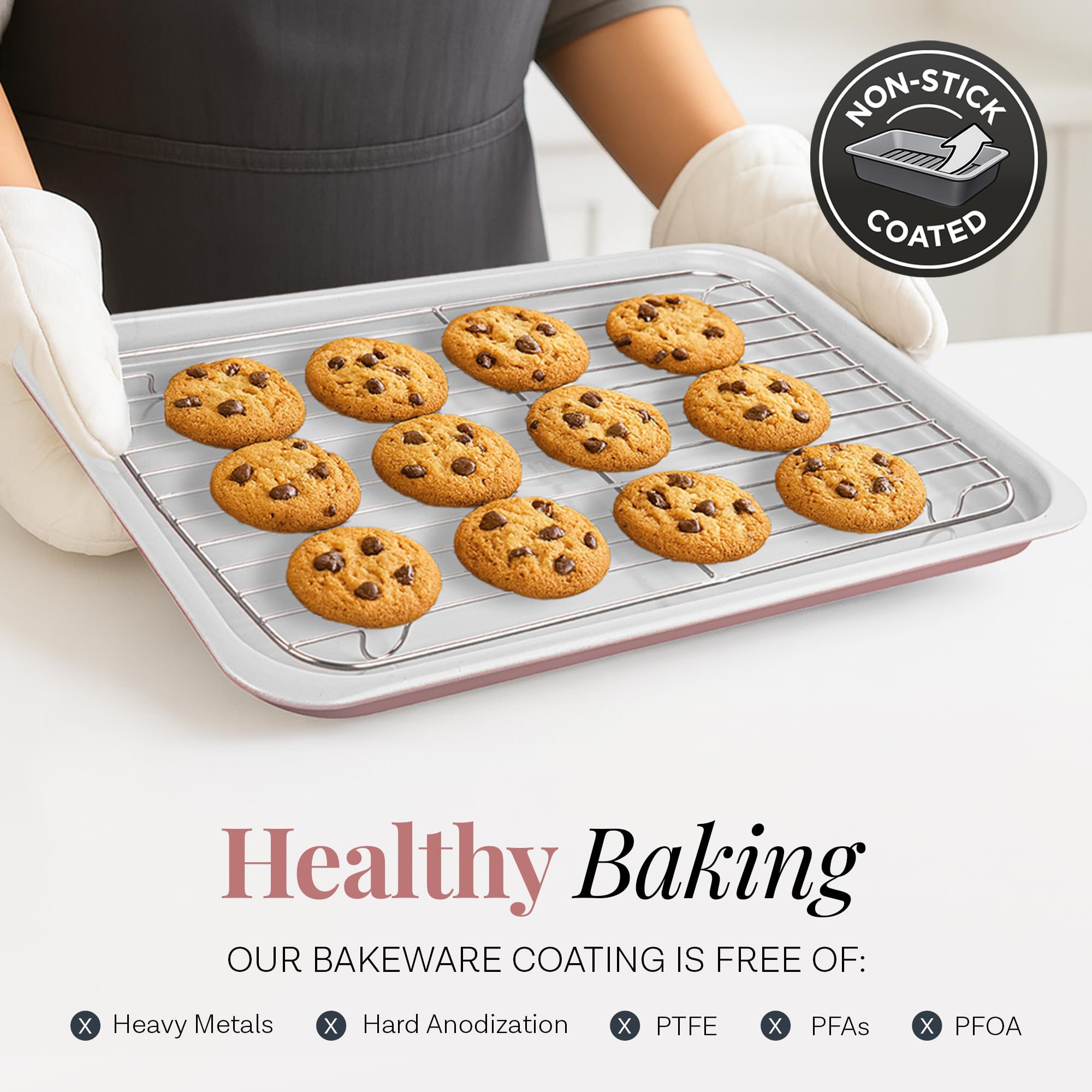 Gotham Steel square cake pan for evenly baked, professional-looking cakes.
