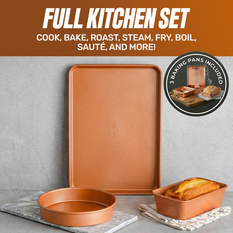 Gotham Steel steamer tray included for healthy steaming