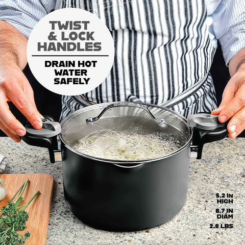 Gotham Steel stock pot dishwasher safe for quick cleanup