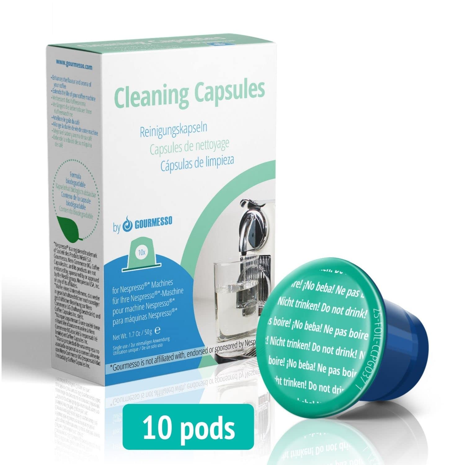 Gourmesso cleaning pod used to rinse the brew chamber after use.
