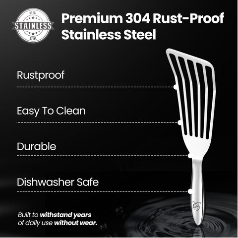 Gourmet Easy ergonomic non-slip handle provides steady grip in wet conditions.