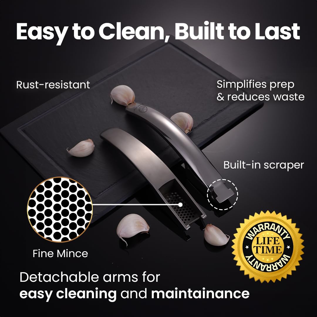 Gourmet Easy garlic press heart-shaped grill holes for textured mince