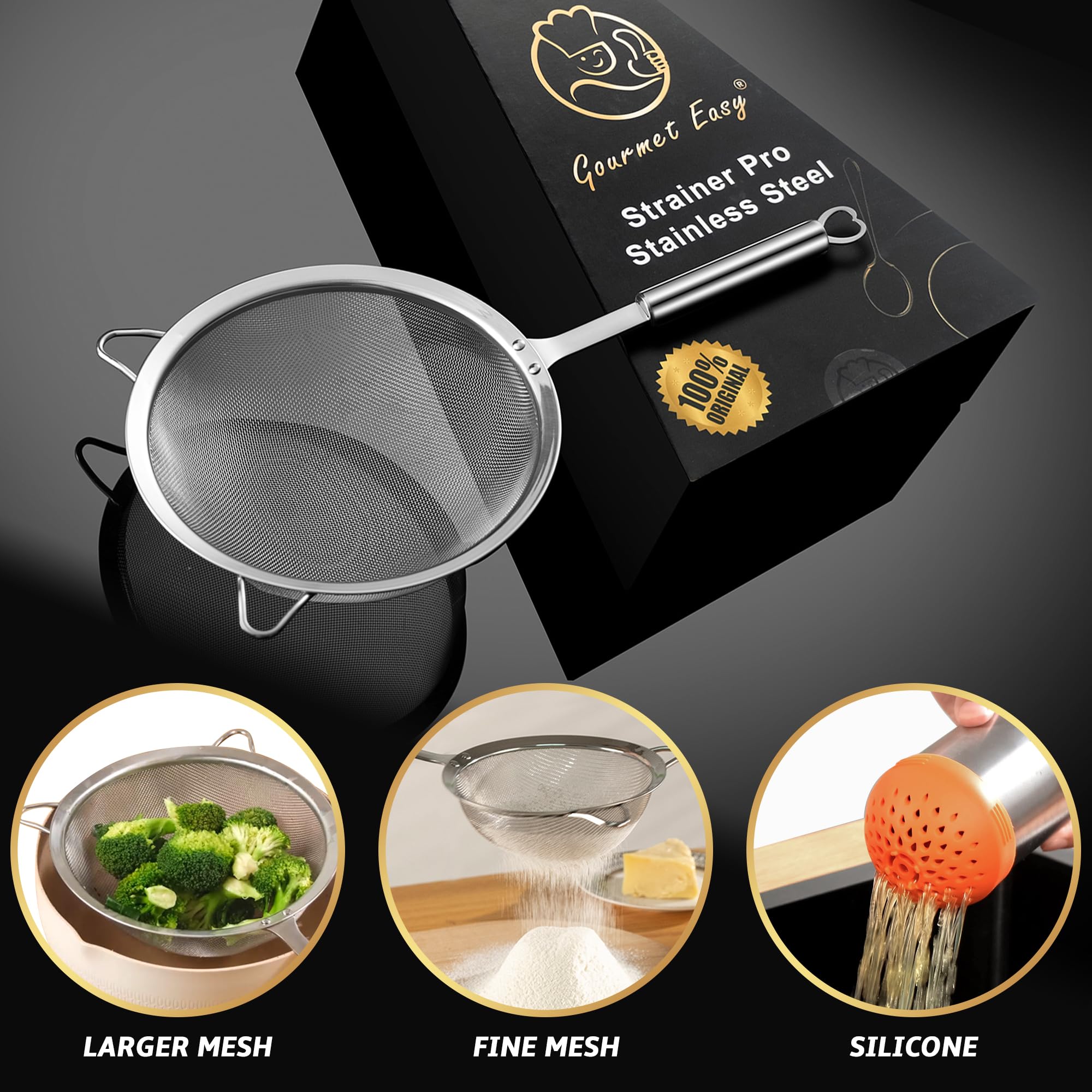Gourmet Easy laser-welded mesh frame ensures durable daily use.