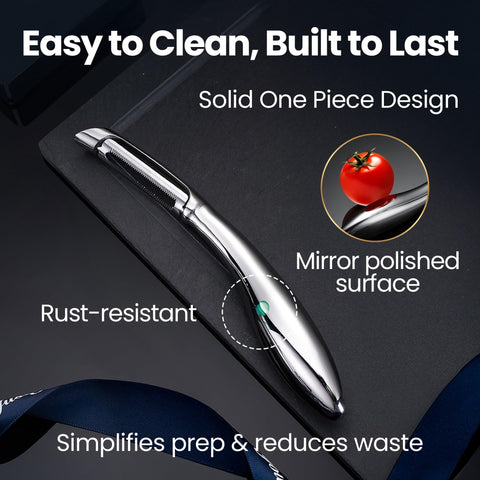 Gourmet Easy premium stainless steel for durability.
