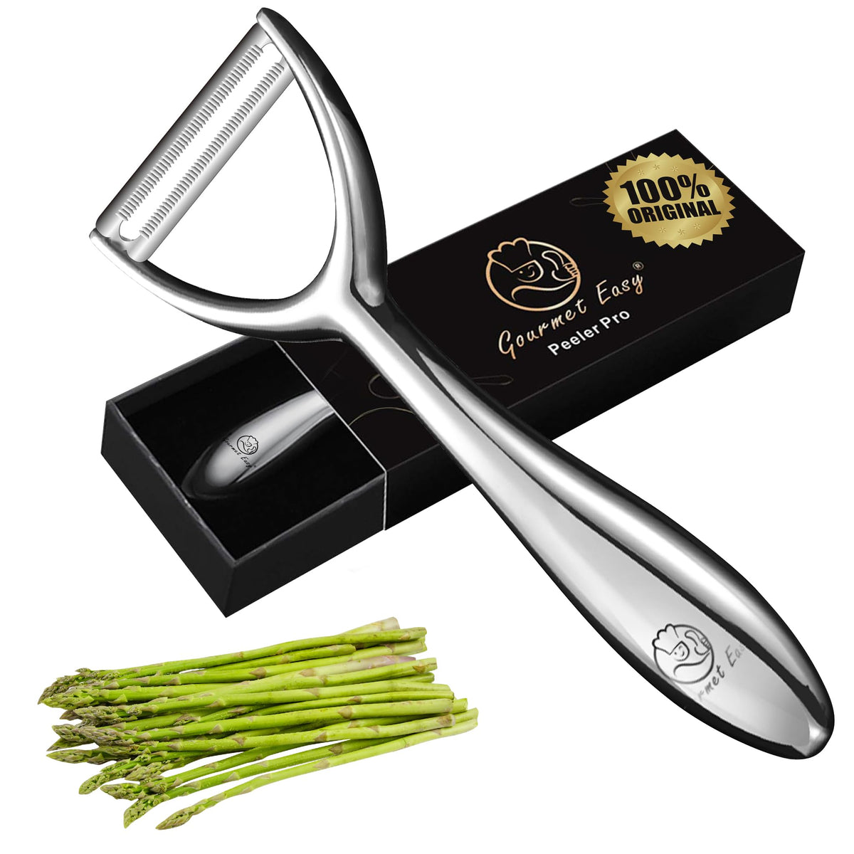 Gourmet Easy vegetable peeler with serrated blade for effortless skinning