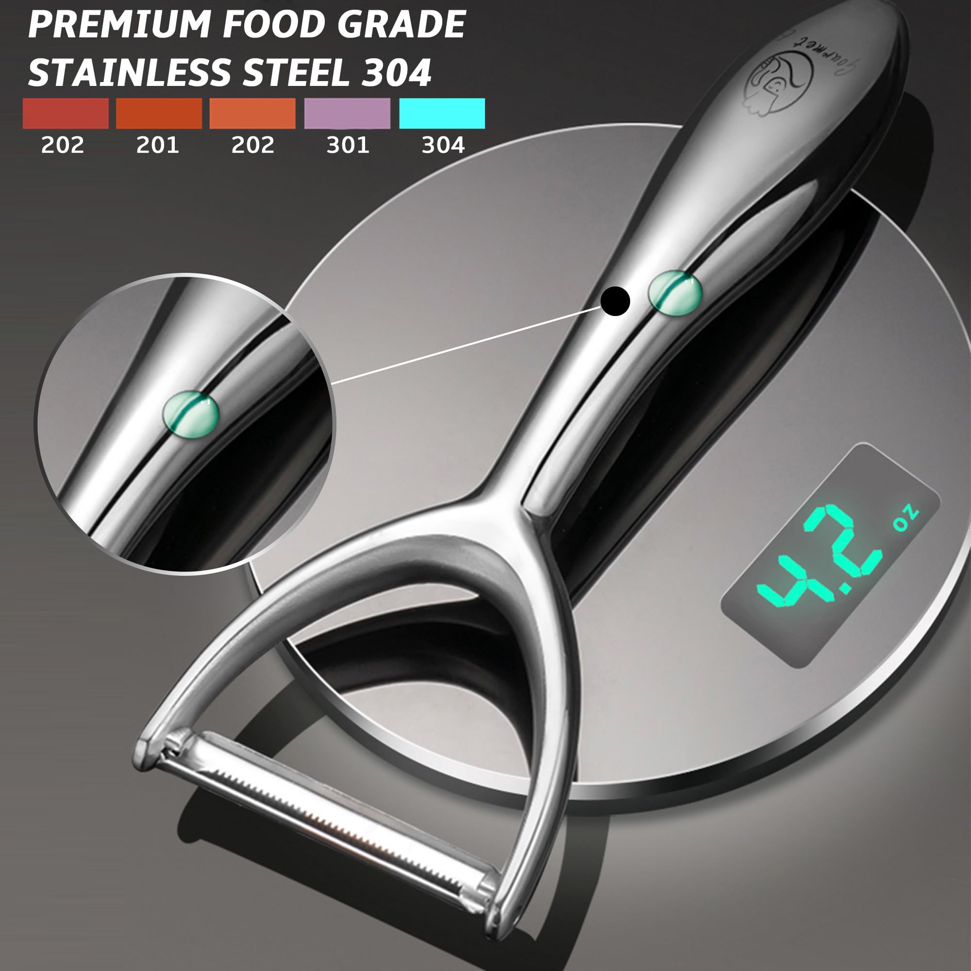 Gourmet Easy Y-shaped peeler designed for easy peeling and slicing