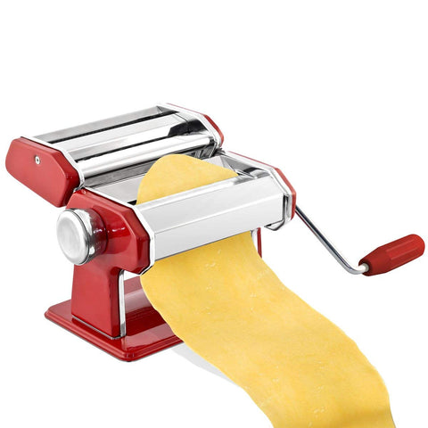 GOURMEX pasta maker adjustable thickness settings for precise dough texture.