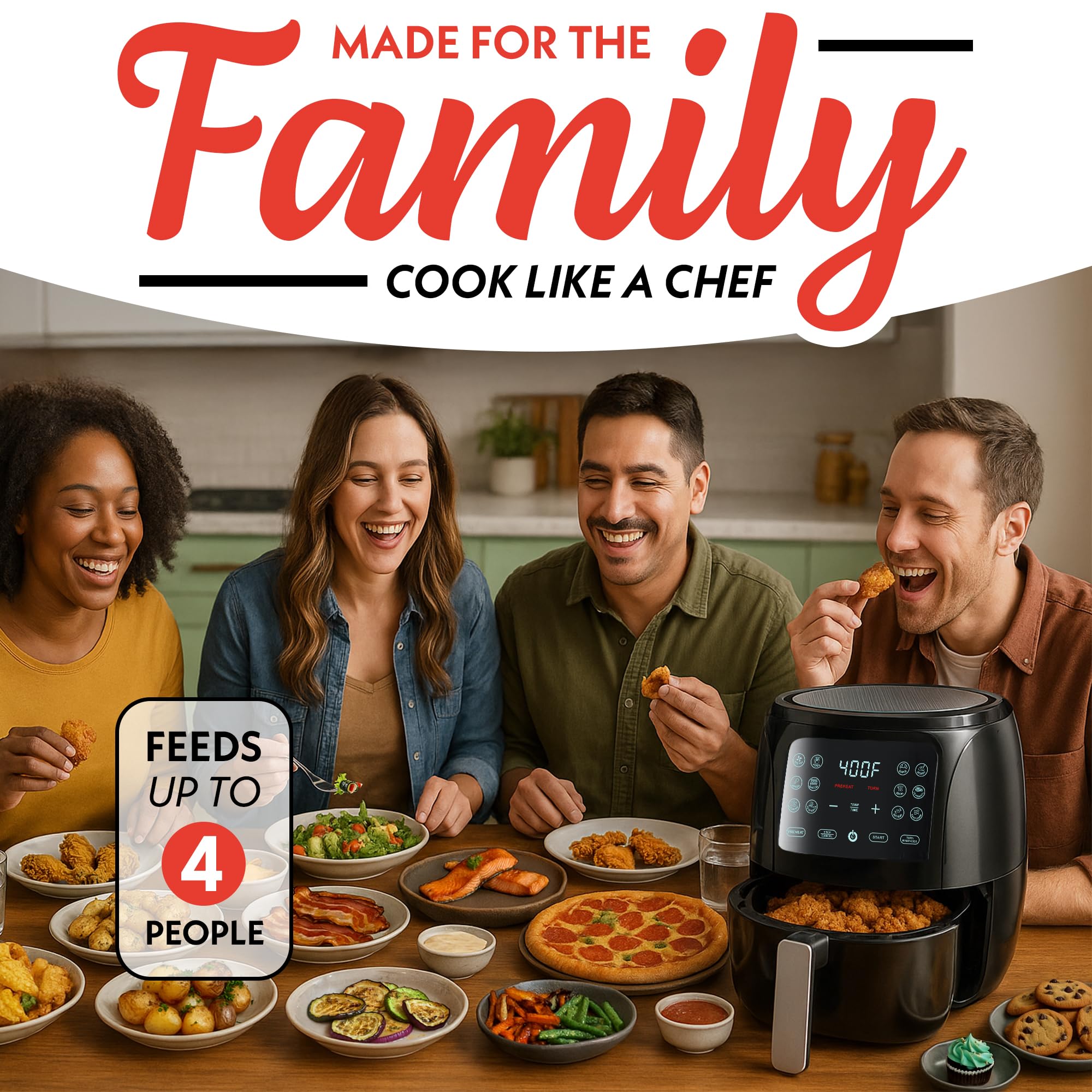 Gourmia air fryer oven 4qt compact design fits small kitchens
