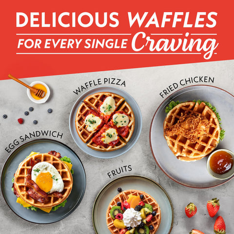 Gourmia easy-release ceramic plates simplify waffle removal.