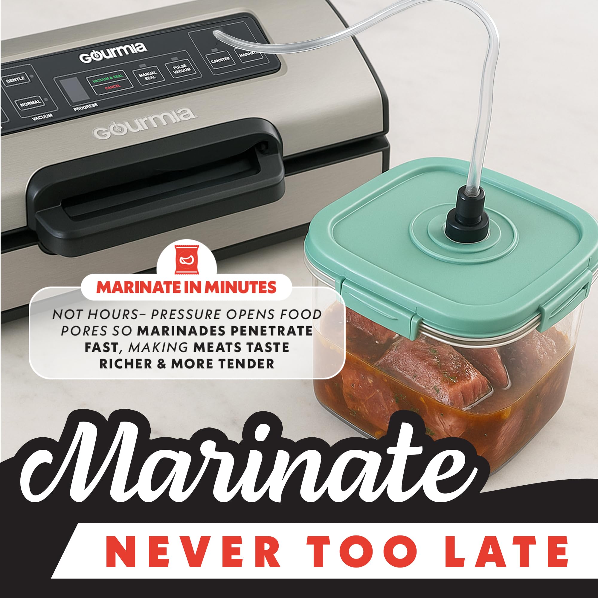 Gourmia built-in cutter enables precise bag sizing