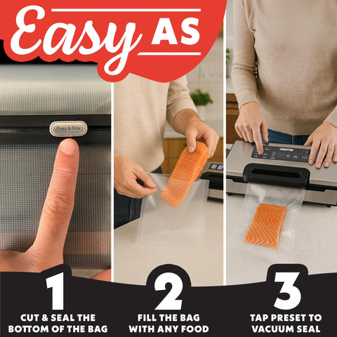 Gourmia vacuum sealer uses pulse control to protect delicate foods during sealing