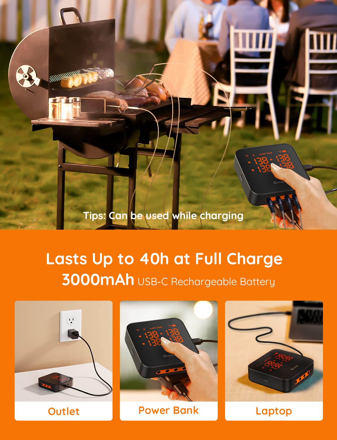 Govee battery life up to forty hours on a single charge.