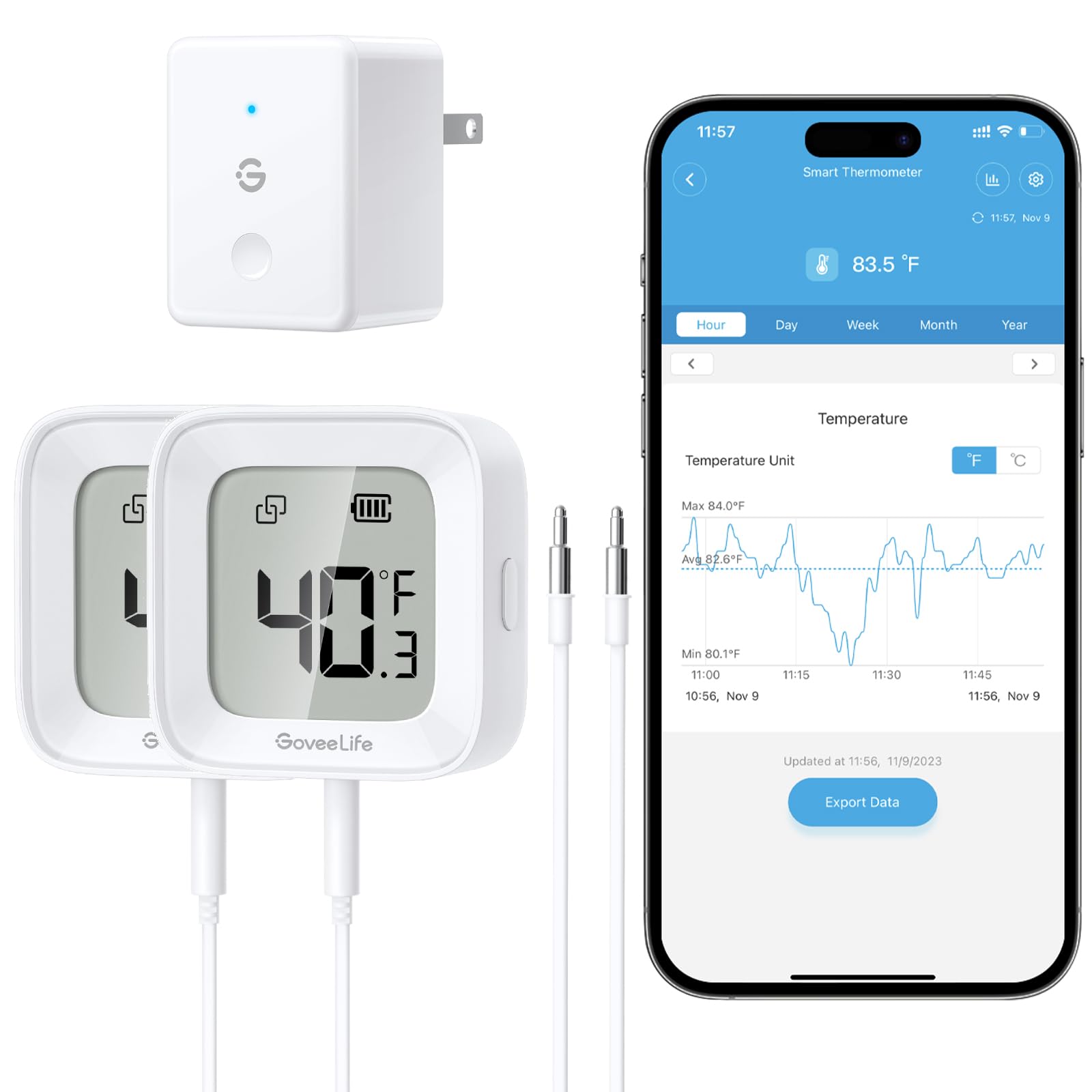 GoveeLife freezer thermometer display shows real-time temperature for quick fridge checks