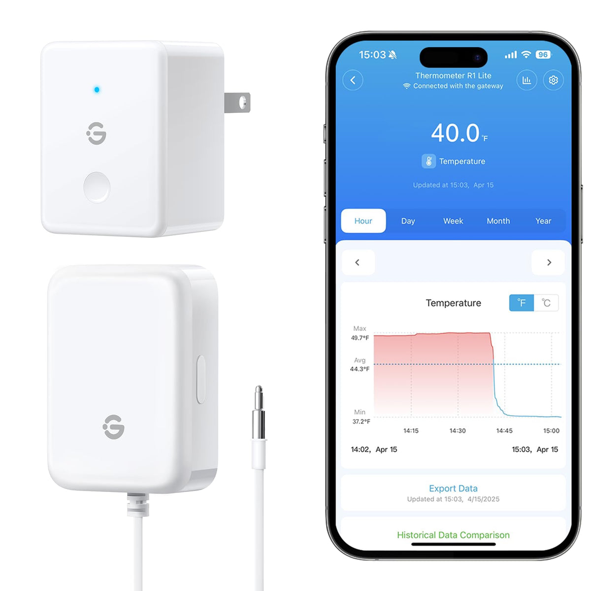 GoveeLife fridge thermometer with alarm for real-time alerts.