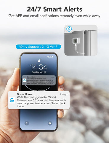 GoveeLife WiFi gateway and sensors with app alerts for continuous temperature tracking.