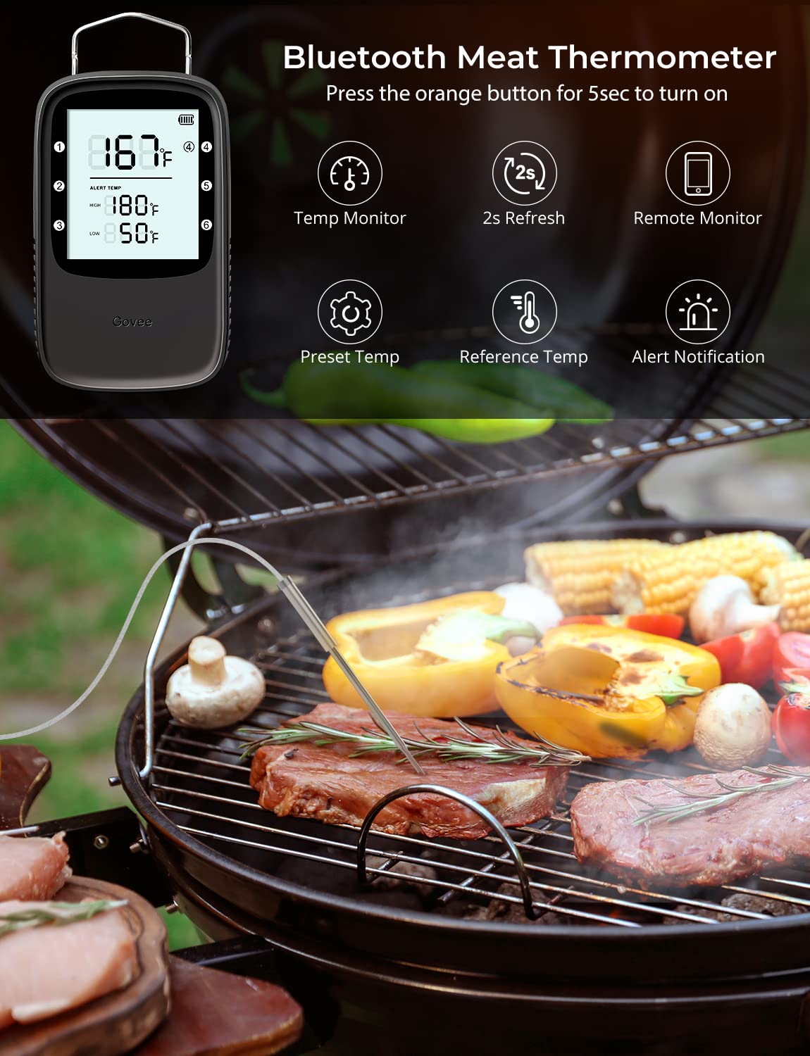 Govee backlit display makes it easy to monitor temperatures at night.