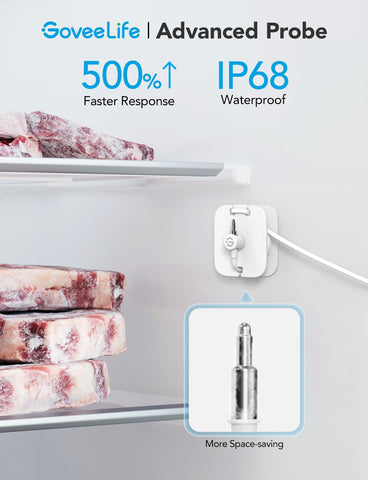 GoveeLife thermometer display showing current fridge temperature
