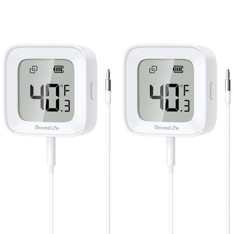 GoveeLife freezer thermometer 2-pack front view for compact setup