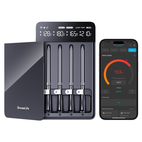 GoveeLife meat thermometer long-range monitoring for outdoor cooking