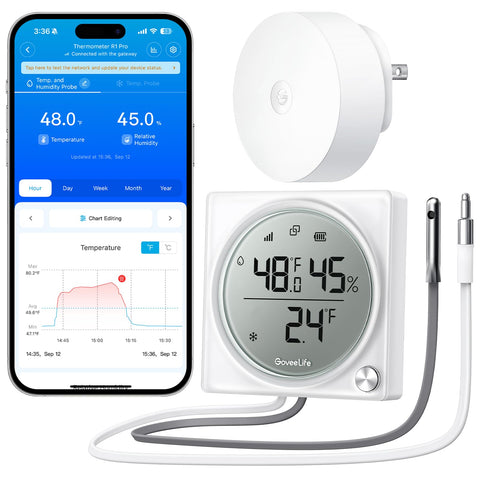 GoveeLife Freezer Pro front display shows real-time temperature and humidity clearly.