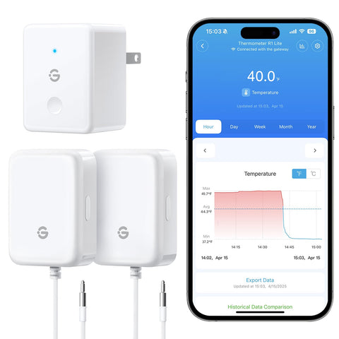 GoveeLife WiFi fridge thermometer inside fridge for real-time monitoring