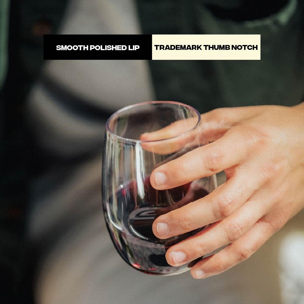 Govino BPA-free Tritan material keeps drinks safe and the glass lightweight.