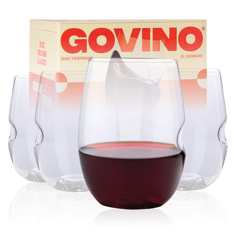 Govino shatterproof clear wine glass suitable for indoor and outdoor use.