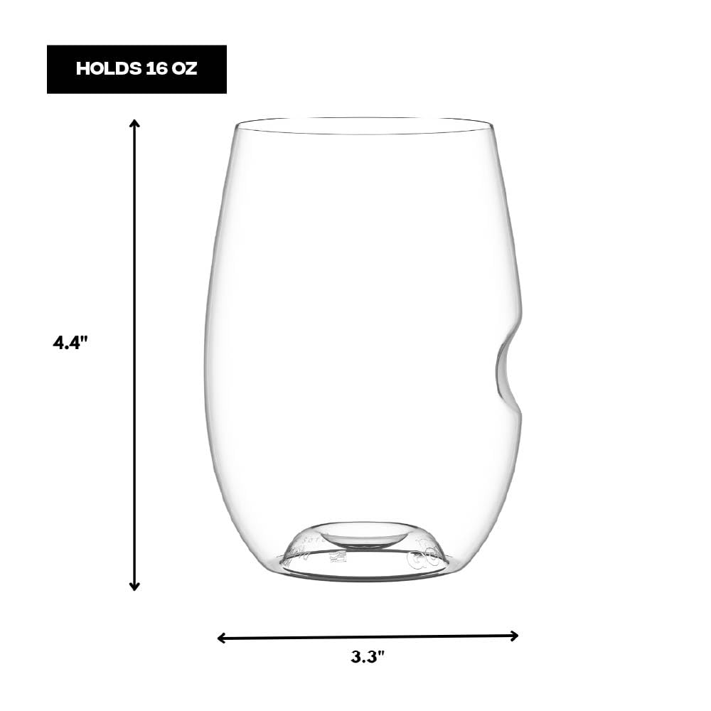 Govino thumb notch ergonomic design for comfortable, secure gripping.