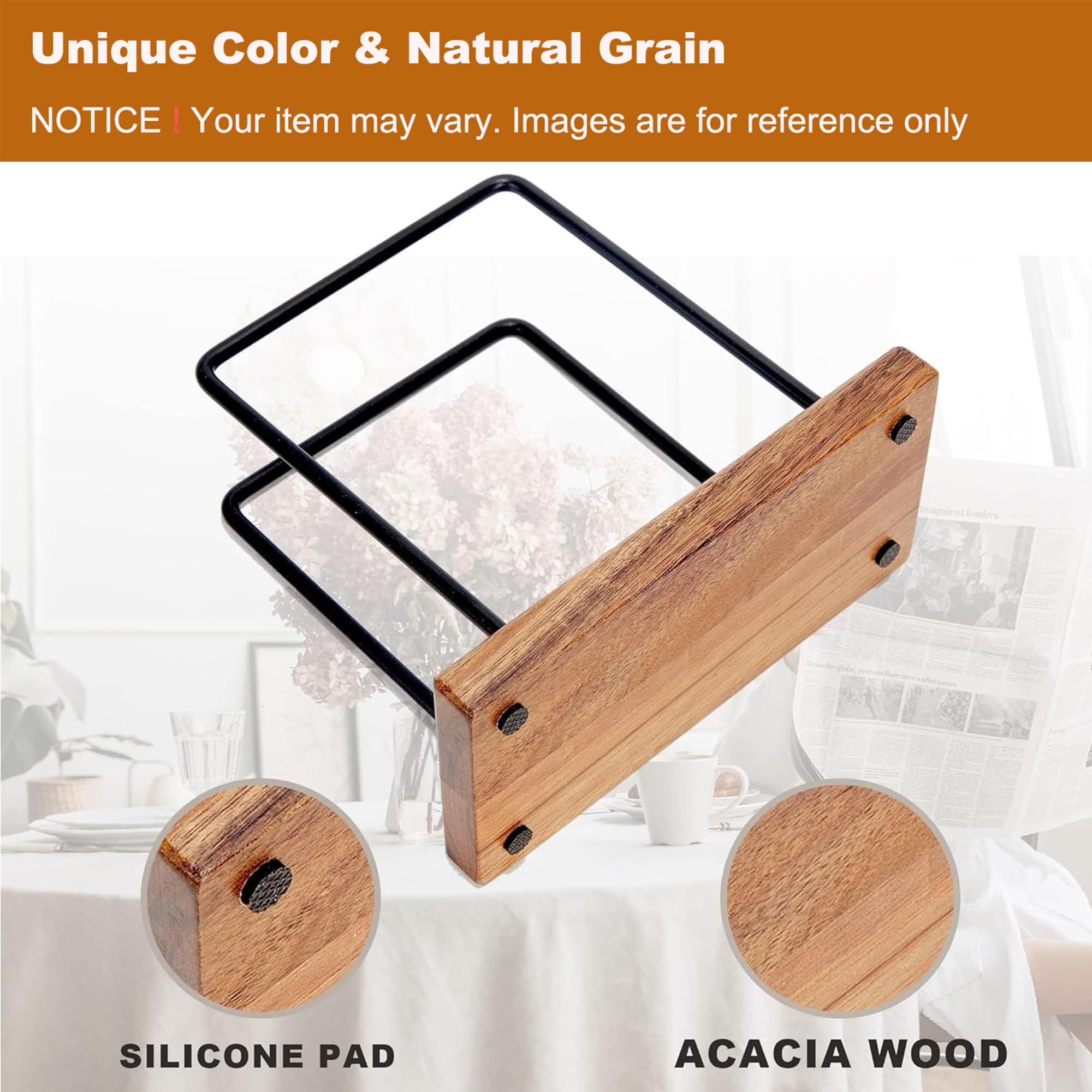 GOVOKOI napkin holder wire detail highlights metal accents and stability