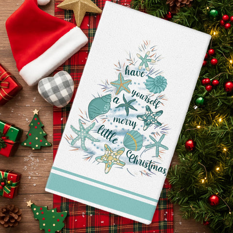 GPGHE Coastal Christmas Kitchen Towels dining decor brighten holiday tables with coastal charm