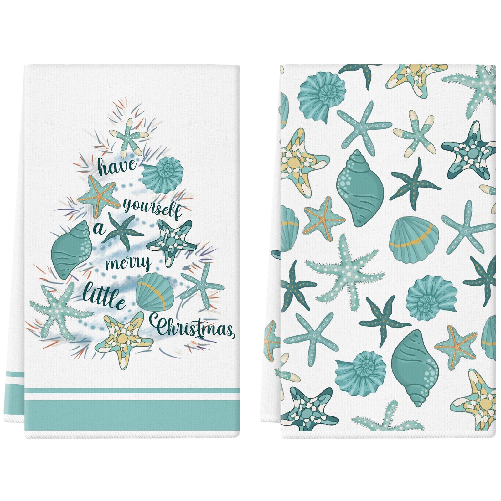 GPGHE Coastal Christmas Kitchen Towels dish towels for quick drying and festive ambience