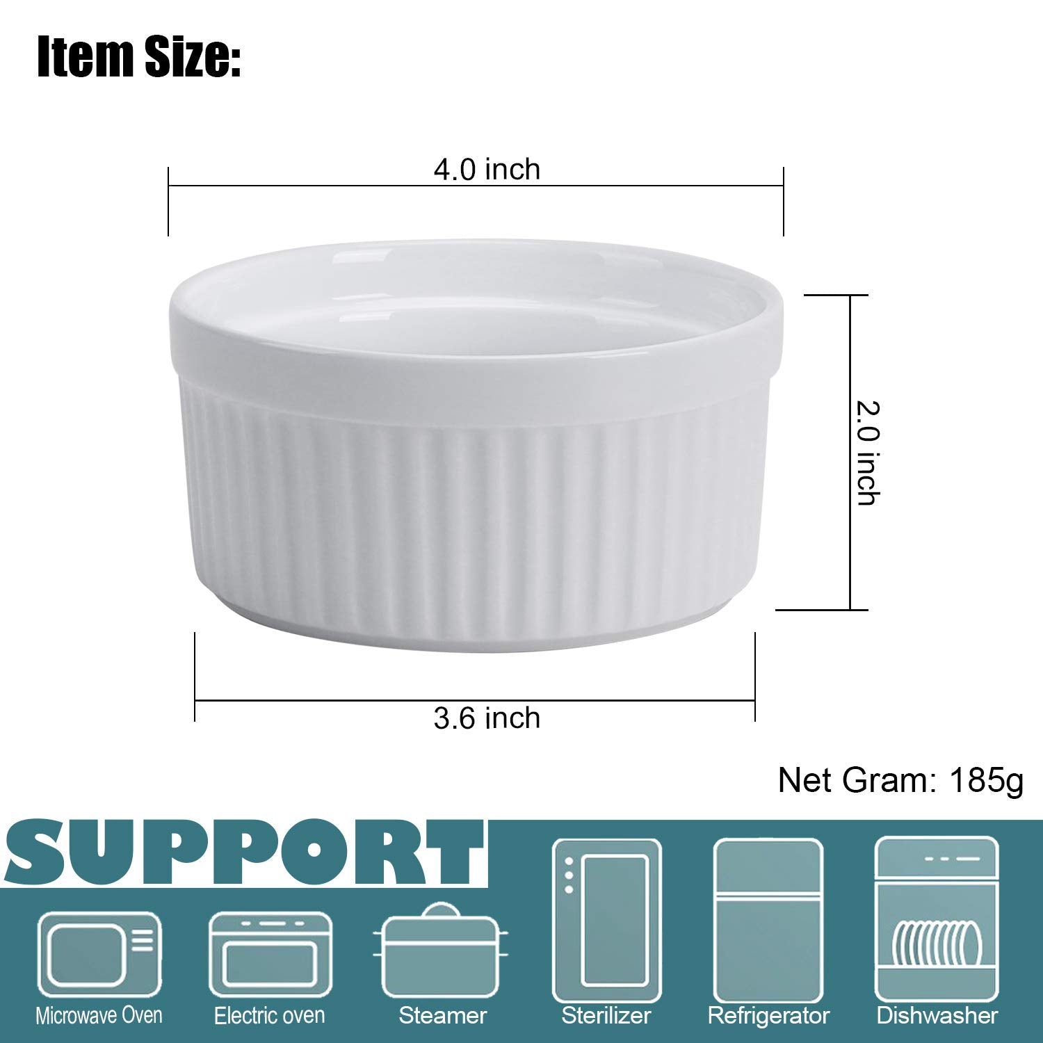 GPYG ramekins display in stackable design for easy storage and quick cleanup