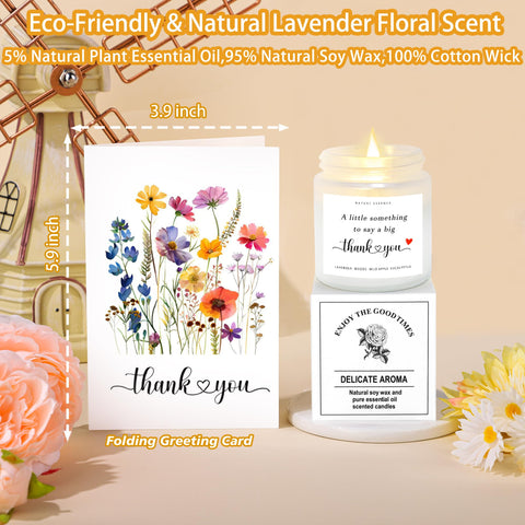 GQDECOR thank you greeting card with pattern for personal messages
