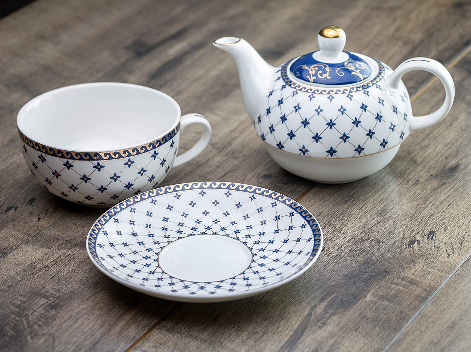 Grace Teaware porcelain tea-for-one saucer 6-inch, stable base for single servings.