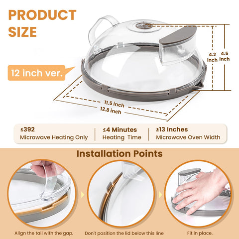 Gracenal microwave-cover-in-use-dome captures mess-free heating in action.