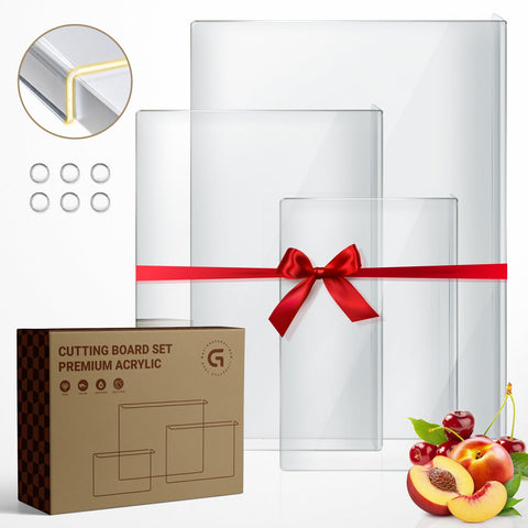Gracenal 3-piece acrylic cutting boards set on a counter for versatile prep