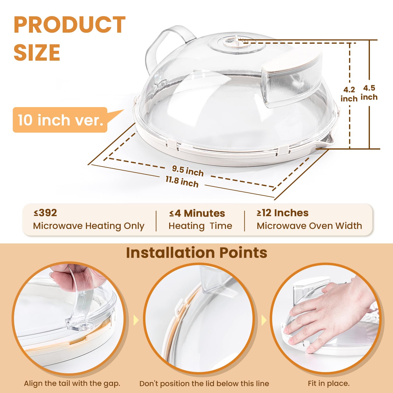 Gracenal integrated handle improves grip during microwave use.