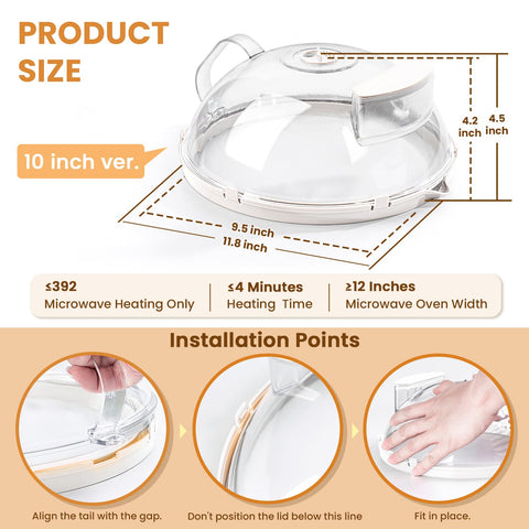 Gracenal integrated handle improves grip during microwave use.