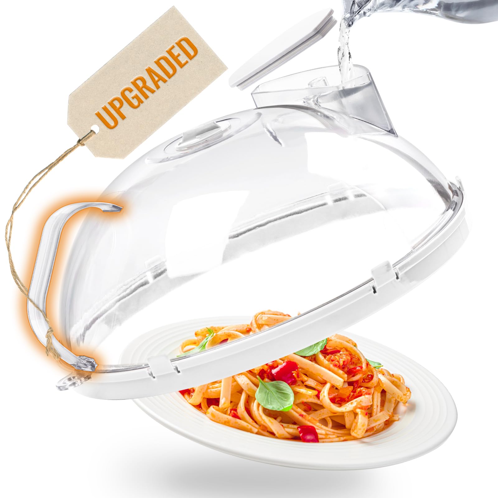 Gracenal microwave cover with dome design keeps food from splattering and clean surfaces.