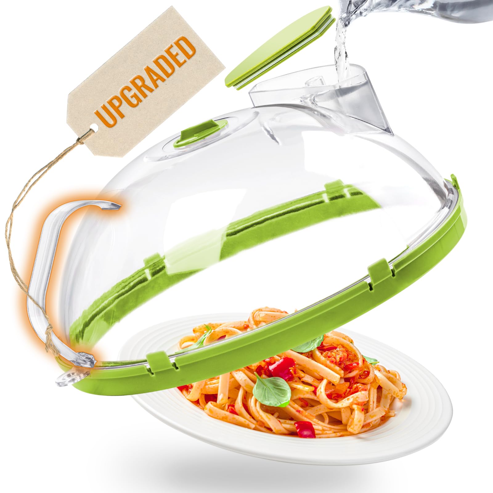 Gracenal microwave cover with dome design protects food and reduces splatters.