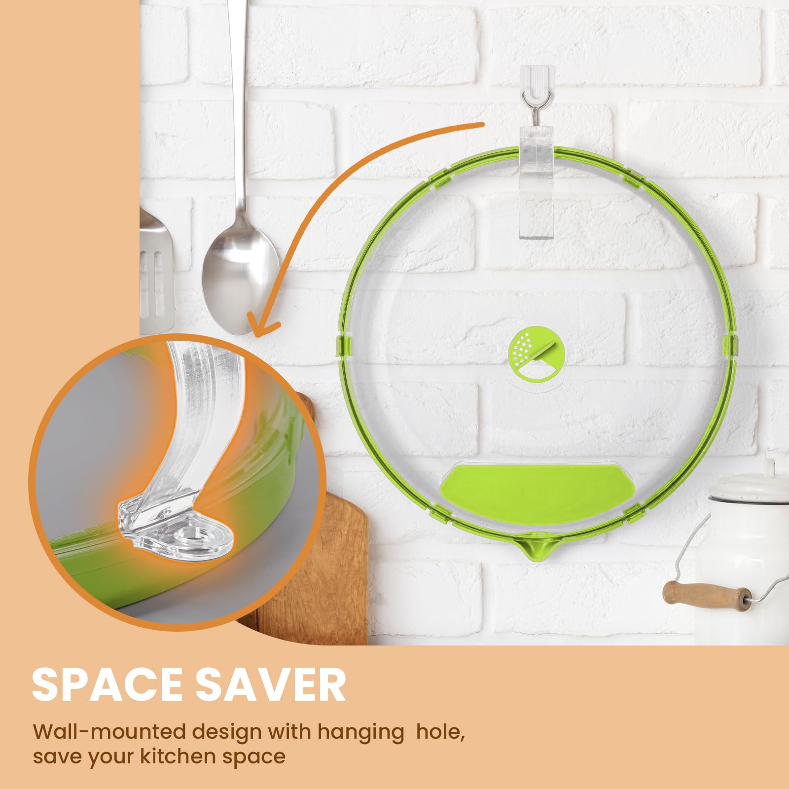 Gracenal wall-hang hook saves counter space when not in use.