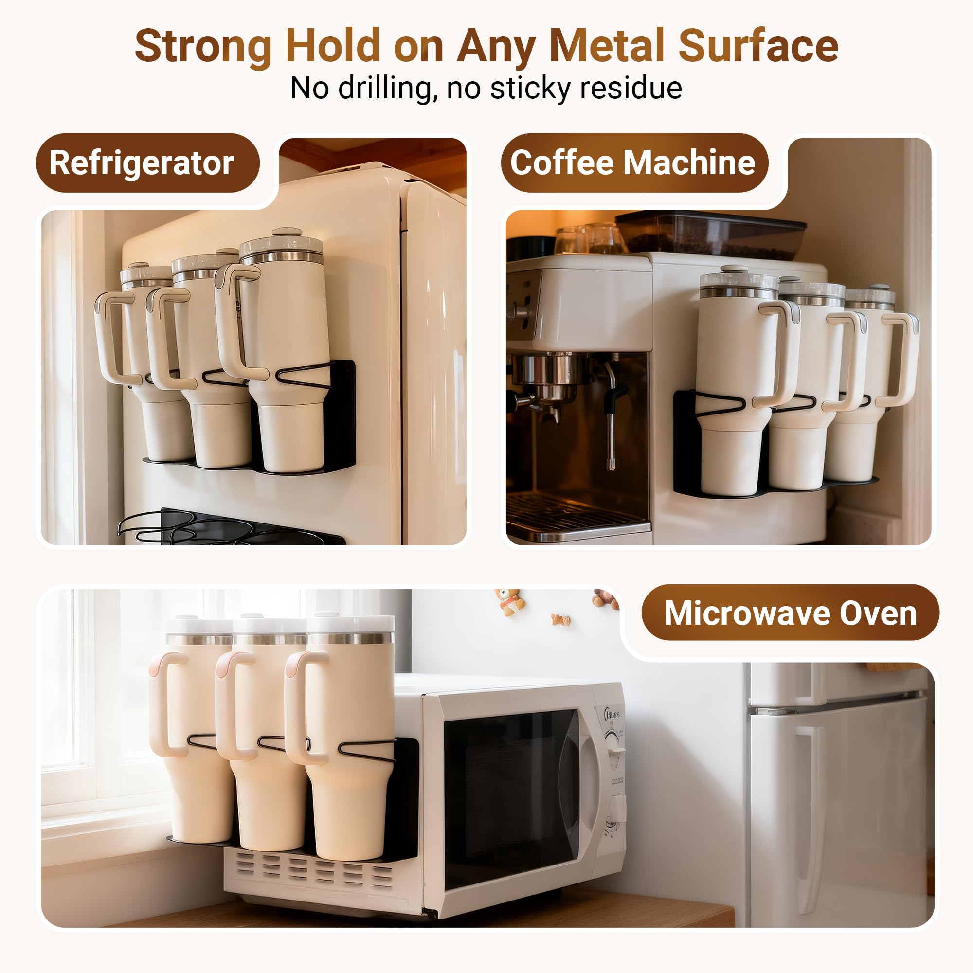 Gracenal magnetic panels securely hold heavy tumblers up to 13 lb.