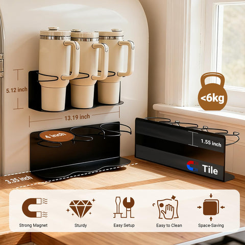Gracenal wall mount cup holder adds stylish storage for tumblers.