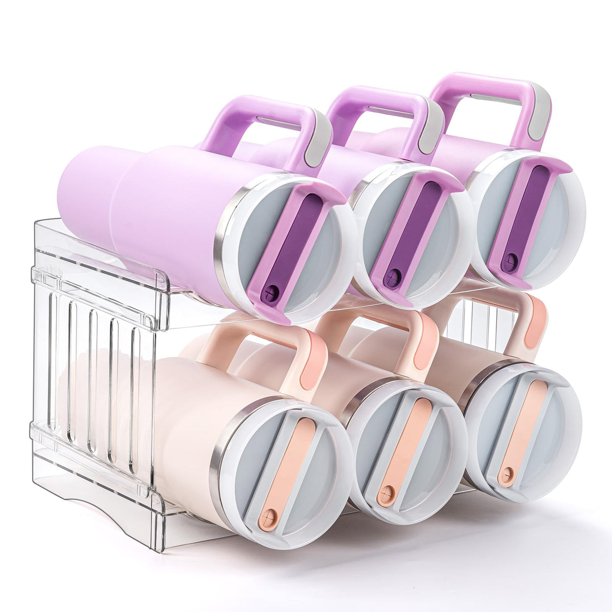 Gracenal Stanley 40oz tumbler organizer front view showing six-bottle capacity for easy access