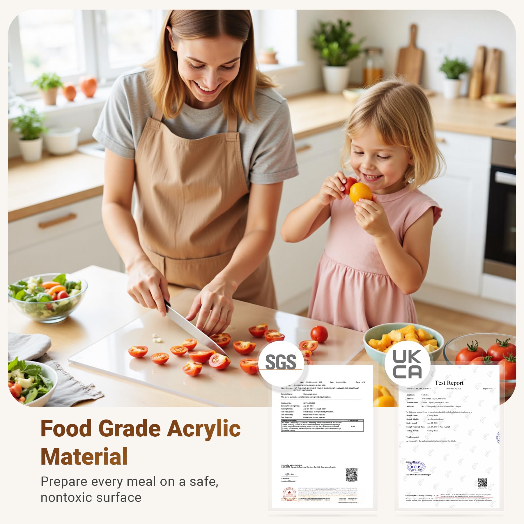Gracenal transparent design blends with kitchen decor while providing prep space