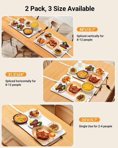 Gracenal warming mat horizontal splice enables wider catering setup