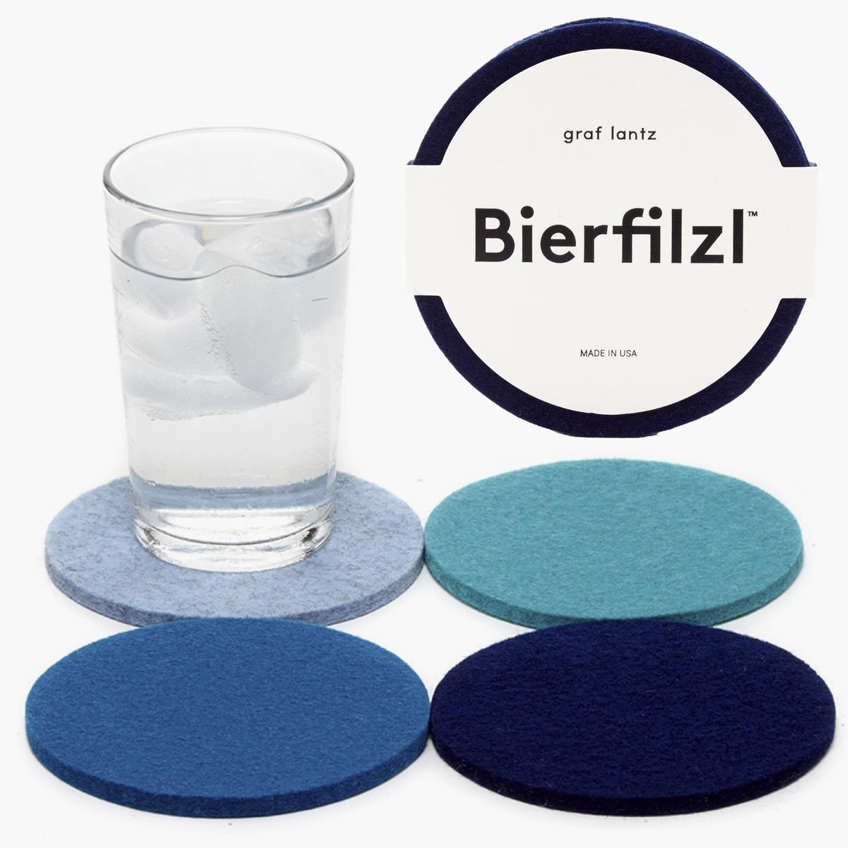 Graf Lantz bierfilzl round coaster Ocean protects surfaces with merino wool