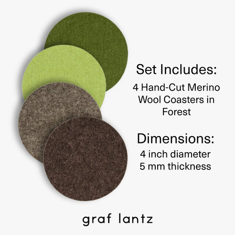 Graf Lantz eco-friendly reusable coasters help reduce disposable waste.