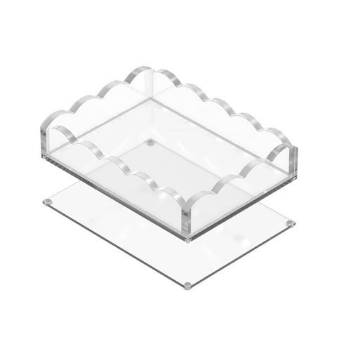 GRAHAM DESIGN scalloped acrylic mini tray with magnetic mat for 5x7 photos.